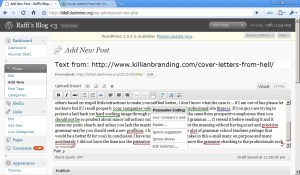 WordPress Grammar Checker in Google Chrome